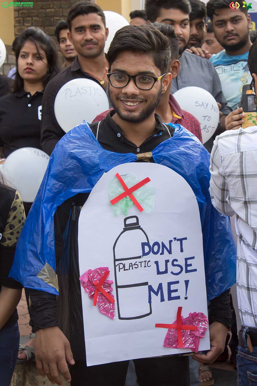kiit students organizes "no plastic" campaign